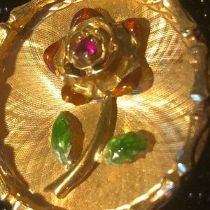 14k Estate Large Flower Ruby Pendant